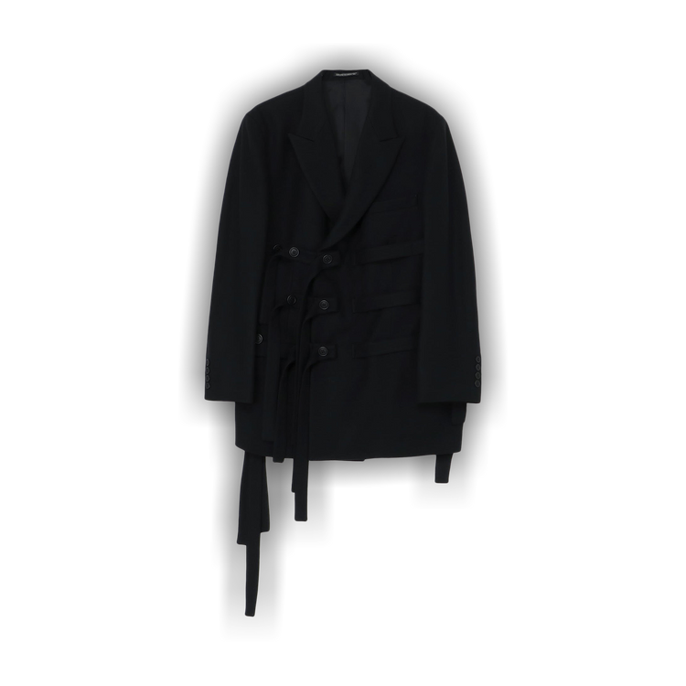 Buy Yohji Yamamoto W-Belted Double Breasted Jacket 'Black' - HJ J69 124 1 |  GOAT