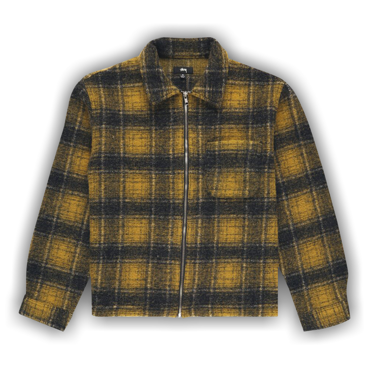 Stüssy - Wool Plaid Zip Shirt | HBX - Globally Curated