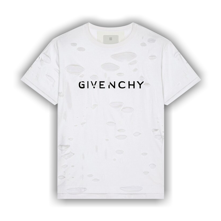 Buy Givenchy 2 Layers Classic Fit Hole T Shirt White