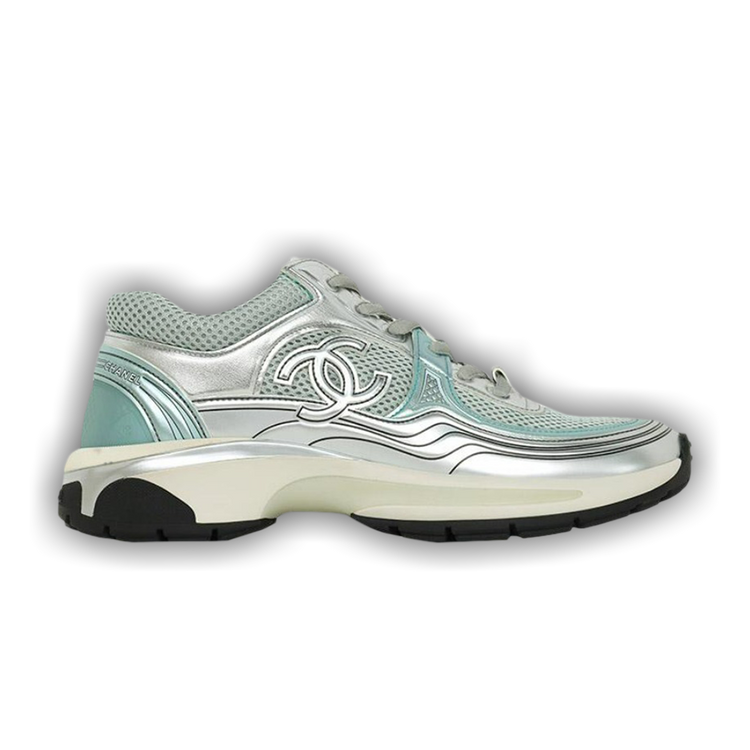 CHANEL Calfskin Mens Logo Sneakers 43 White Multicolor