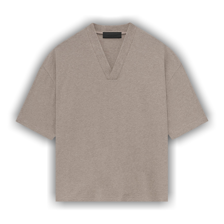 人気 ☆ FEAROFGOD ☆ V-NECK T-SHIRT DARK HEATHER OATMEAL Fear of God Essentials V-Neck Tee Dark Heather Oatmeal Men's