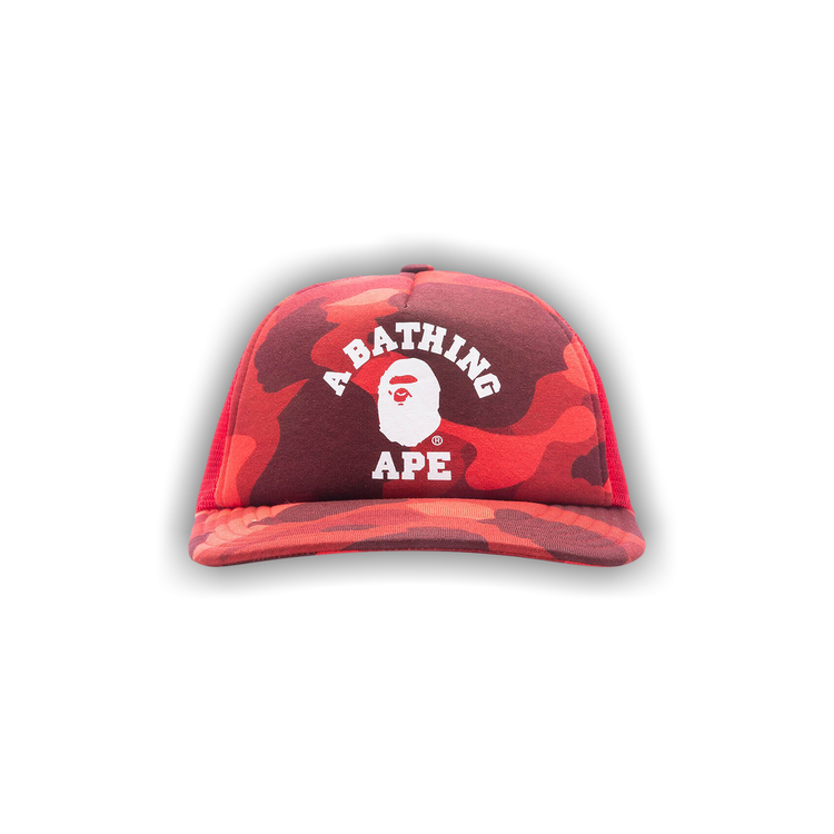 Buy BAPE Color Camo College Mesh Cap 'Red' - 1J30 180 011 RED | GOAT