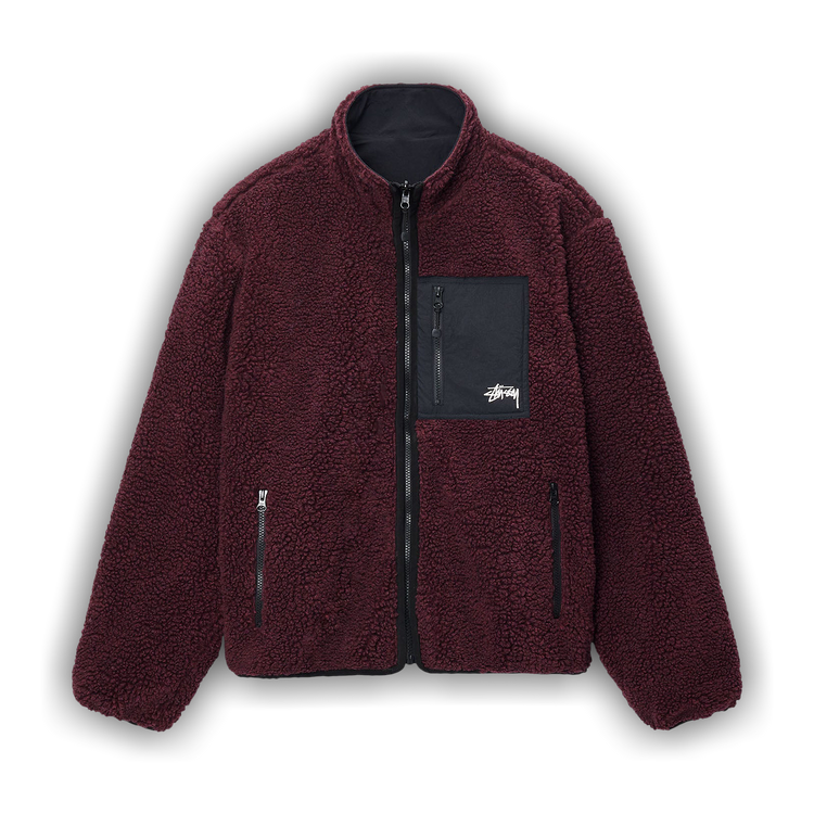 Buy Stussy Sherpa Reversible Jacket 'Burgundy' - 118529 BURG | GOAT