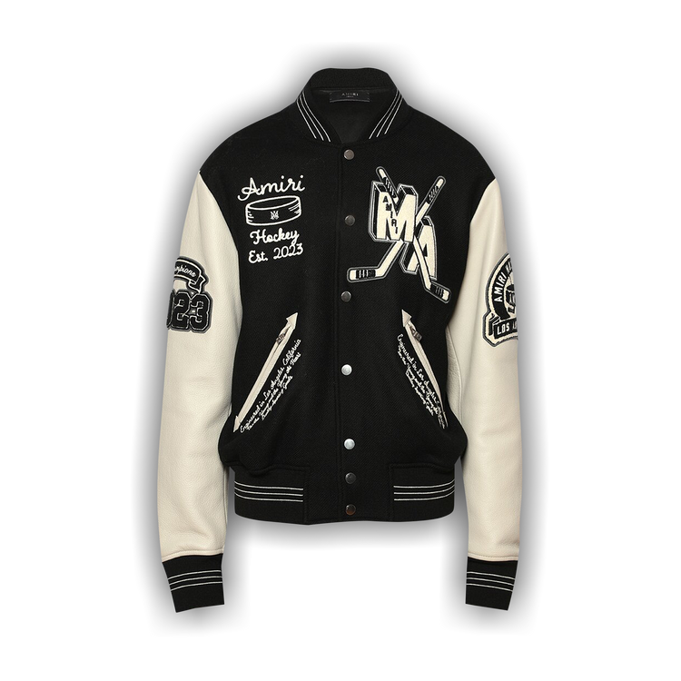Buy Amiri Hockey Varsity Jacket 'Black' - AW23MOS117 001 BLAC | GOAT