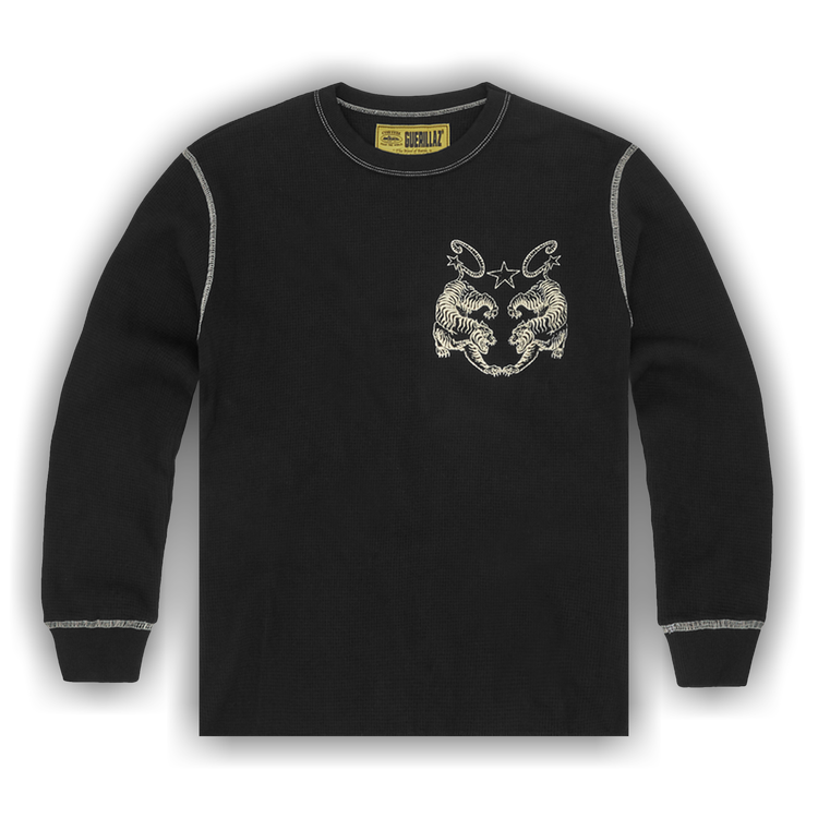 Buy Corteiz Tiger Contrast Waffle Long-Sleeve 'Black' - 7892 