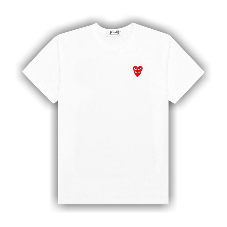 Buy Comme des Garçons PLAY Double Heart T-Shirt 'White' - AZ