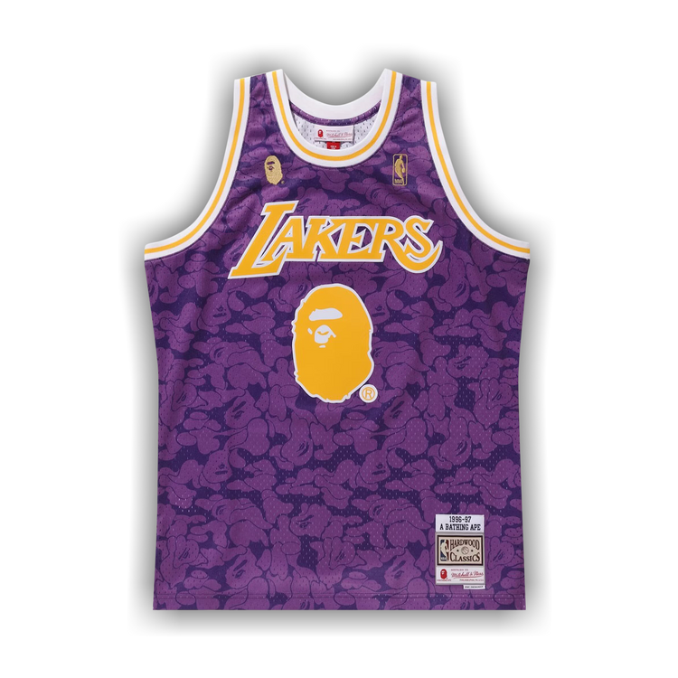 Buy BAPE x Mitchell Ness Lakers ABC Basketball Swingman Jersey