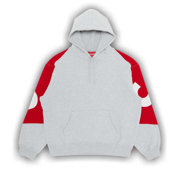 Supreme Big Logo Jacquard Hooded Sweatshirt 'Heather Grey'