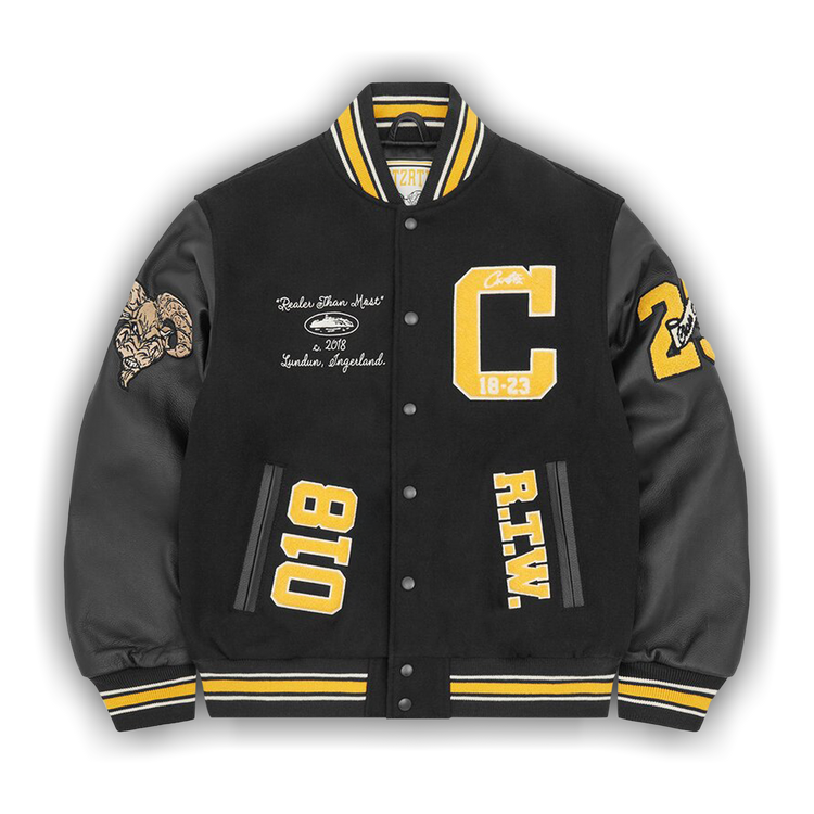 Buy Corteiz CRTZ Goat Varsity Jacket 'Black' - 7892 1FW230320CGVJ