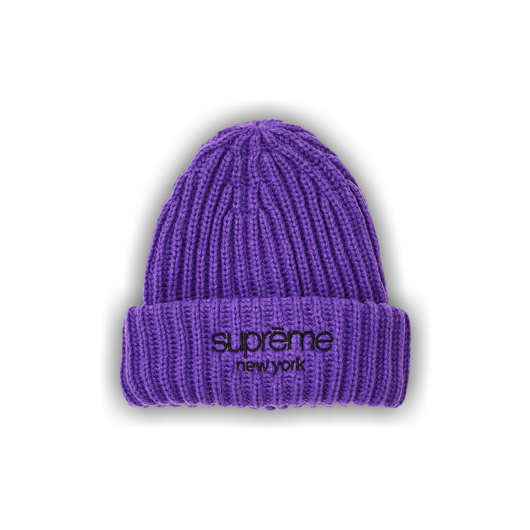 Buy Supreme Classic Logo Chunky Ribbed Beanie \'Purple\' - FW23BN90 PURPLE |  GOAT