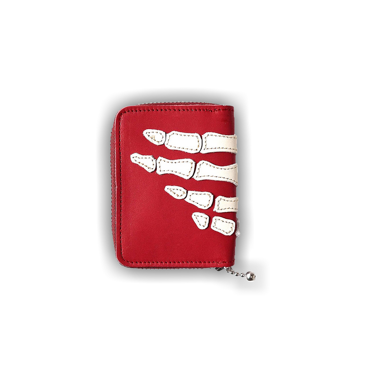 Buy Kapital Thumbs Up Bone Hand Zip Mini Wallet 'Red' - EK