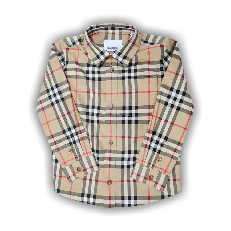 BURBERRY キッズ 長袖シャツ Buy Burberry Kids Check Long-Sleeve Shirt 'Archive Beige