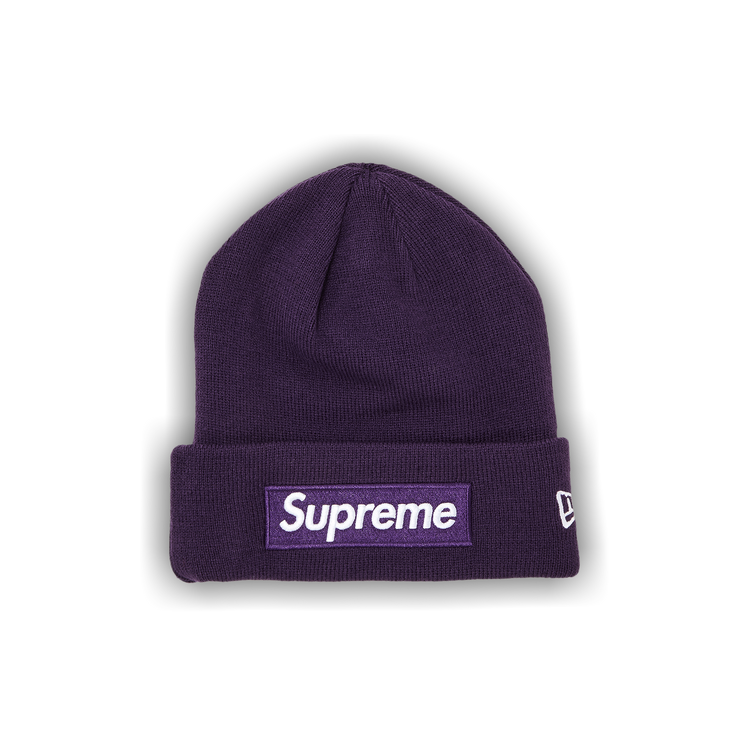 Buy Supreme x New Era Box Logo Beanie Dark Purple