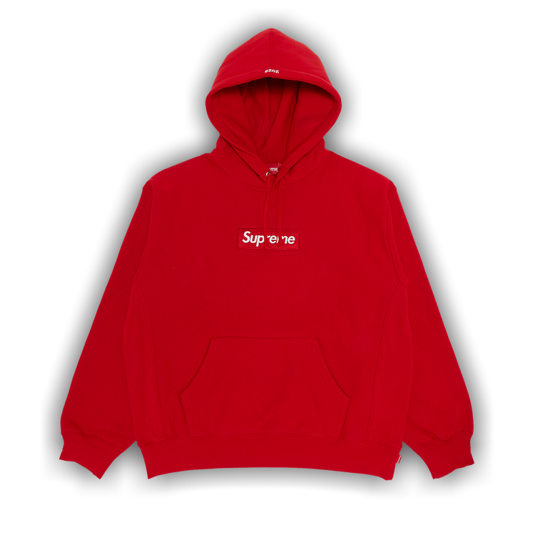 Supreme red hot sale white hoodie