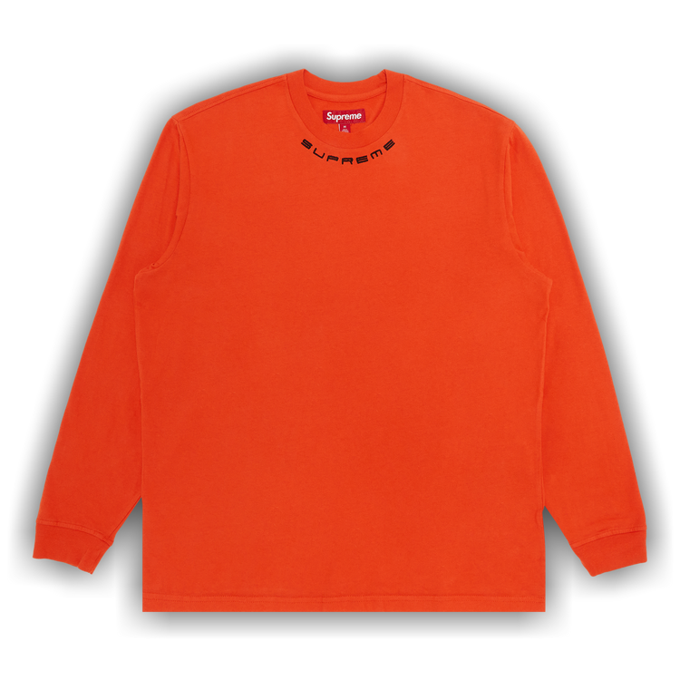 Buy Supreme Collar Logo Long-Sleeve Top 'Orange' - FW23KN94