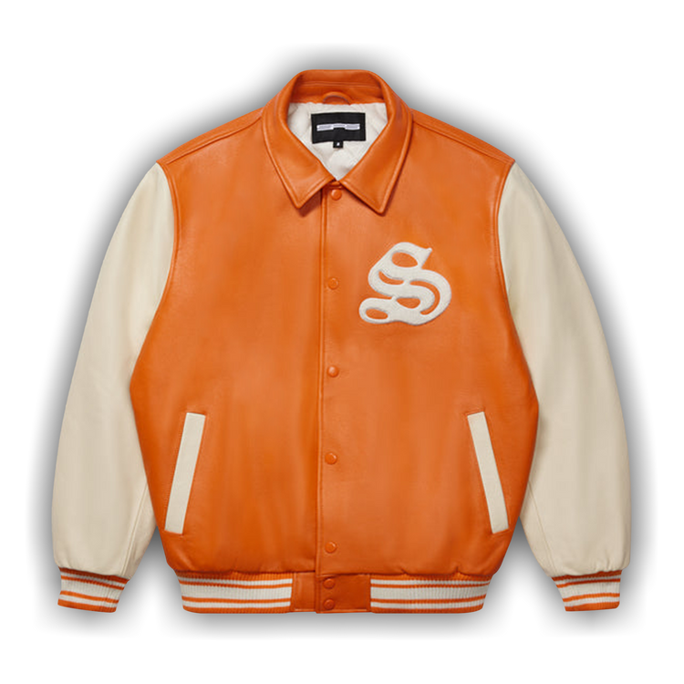AVIREX ICON LEATHER JACKET IN ORANGE - Jaguar Leather Co