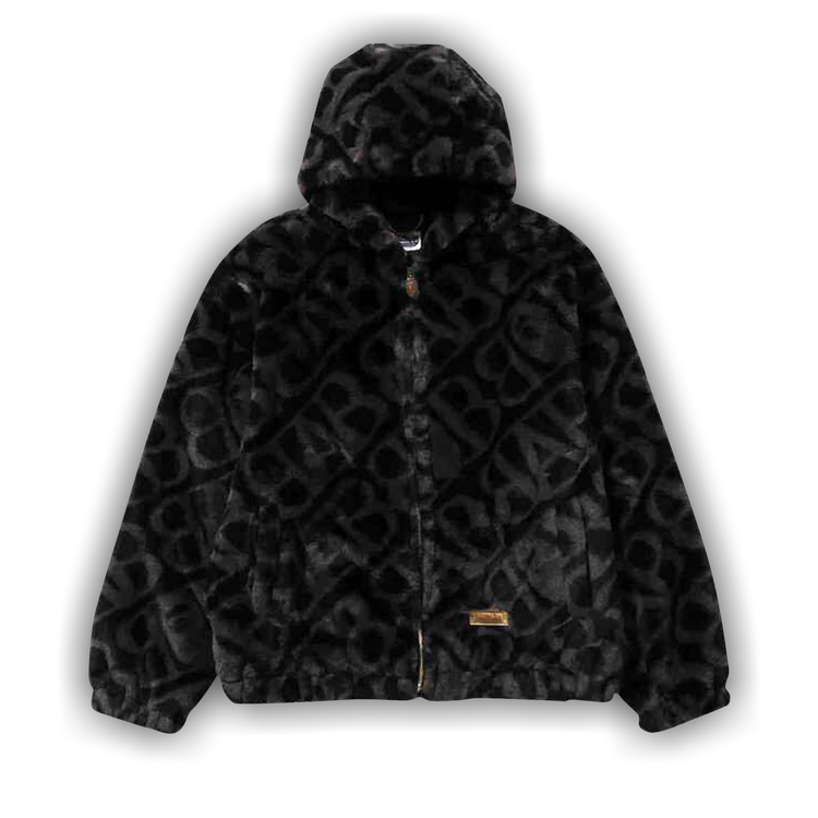 Buy BAPE Sport Monogram Fake Fur Hoodie Jacket Black 1J80 141 051 BLACK GOAT