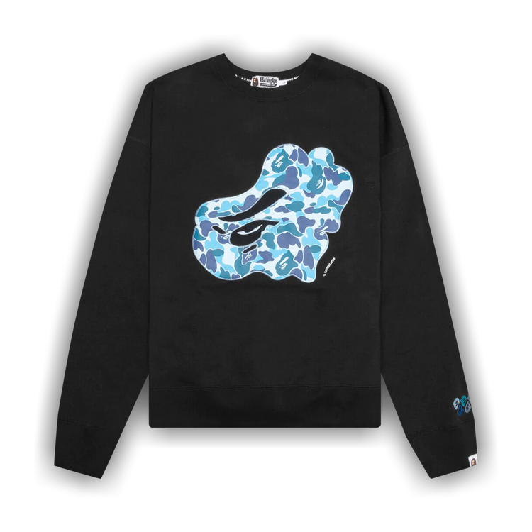 Buy BAPE ABC Camo Patch Relaxed Fit Crewneck 'Black' - 1J30