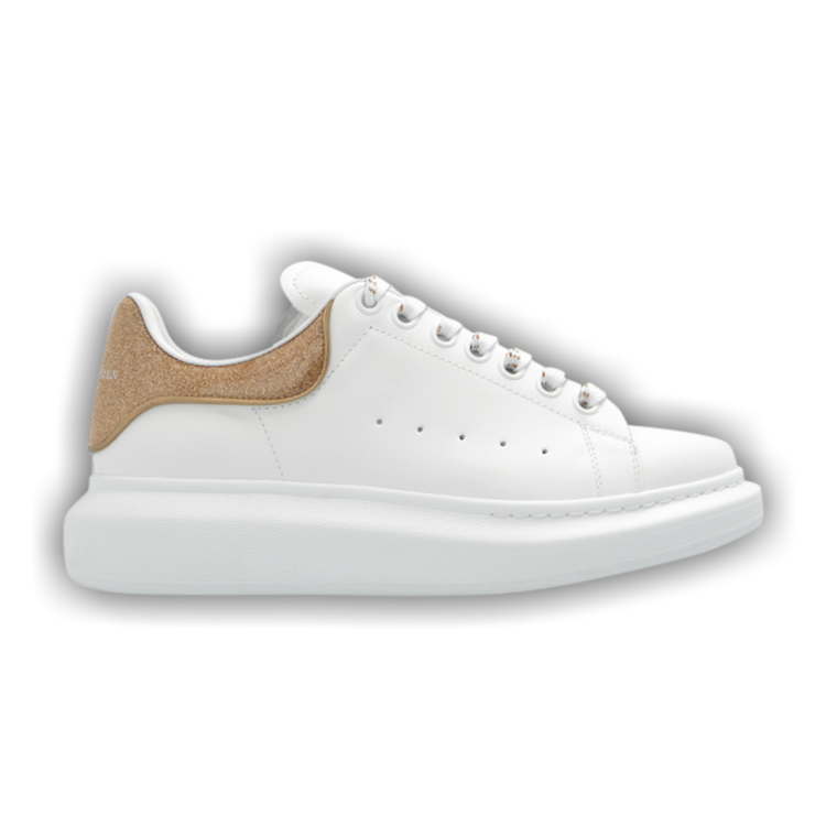Buy Alexander McQueen Wmns Oversized Sneaker White Rose Gold Glitter 718239 WICGJ 9053 GOAT