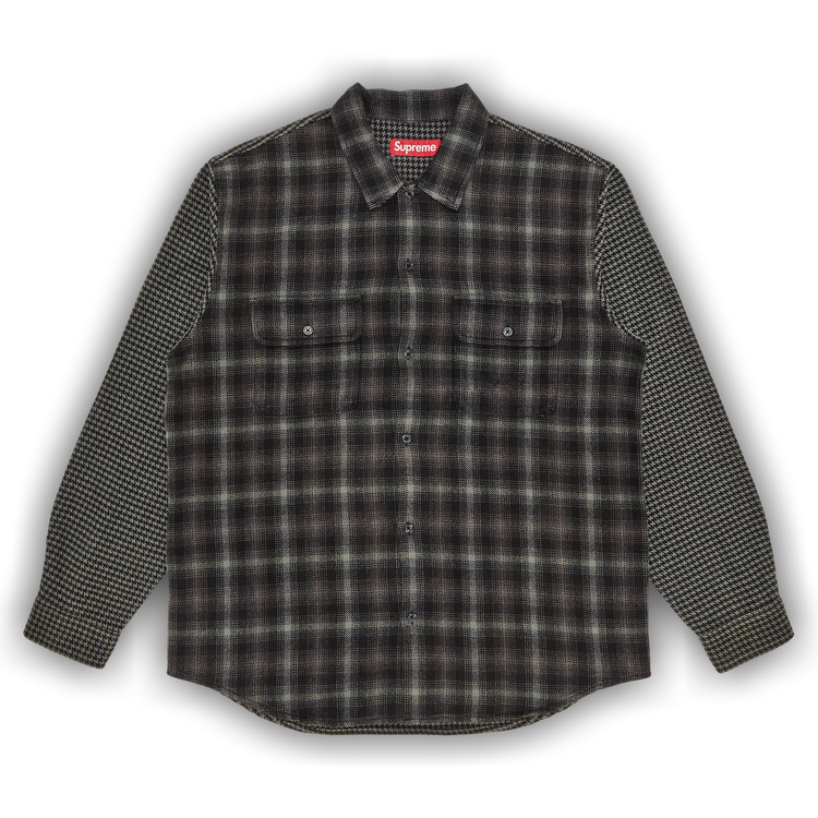 Buy Supreme Houndstooth Plaid Flannel Shirt 'Black' - FW23S48 ...