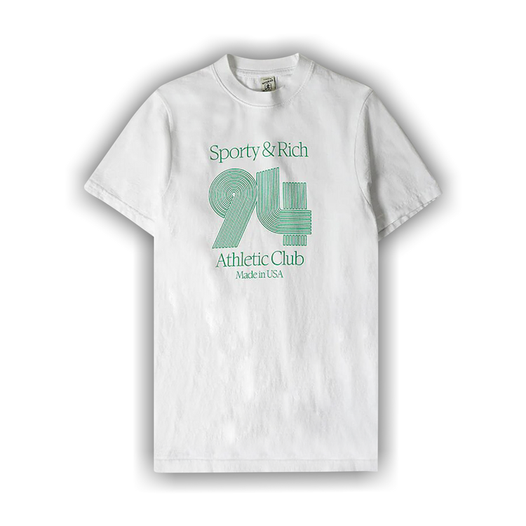 Buy Sporty & Rich 94 Athletic Club T-Shirt 'White/Green