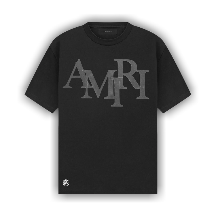 AMIRI スタガードクローム Tシャツ ブラック 洗練デザイン AMIRI Men's Chrome Staggered Logo T-Shirt in Black Amiri