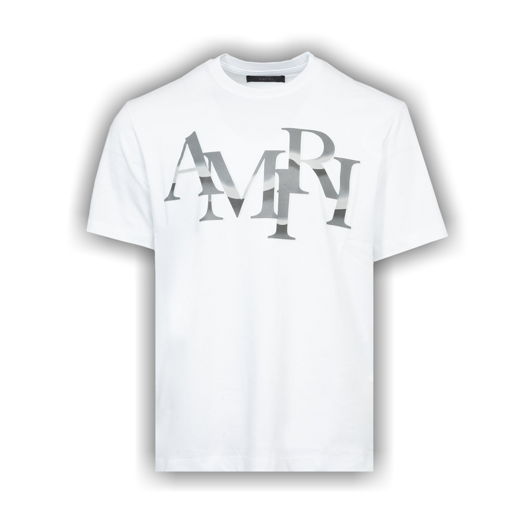 Buy Amiri Staggered Chrome Tee 'White' - PS24MJL020 WHIT | GOAT