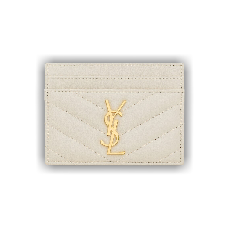 Buy Saint Laurent Logo Plaque Cardholder 'Vintage White' - 423291 