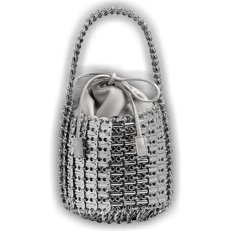 paco rabanne Bucket メタルレザーバケットバッグ Large Black bucket Paco bag in leather | Rabanne