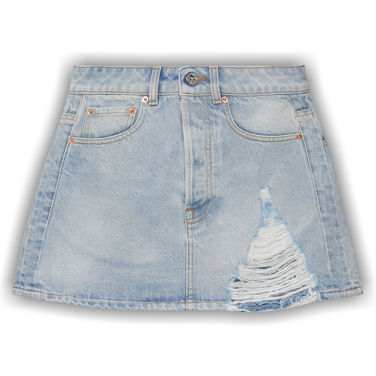 Buy Vetements Destroyed Denim Mini Skirt 'Blue' - WE64SK750N