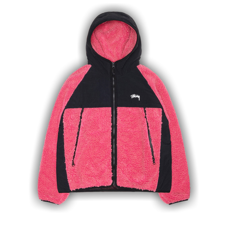 Buy Stussy Sherpa Paneled Hooded Jacket 'Pink' - 118530 PINK | GOAT