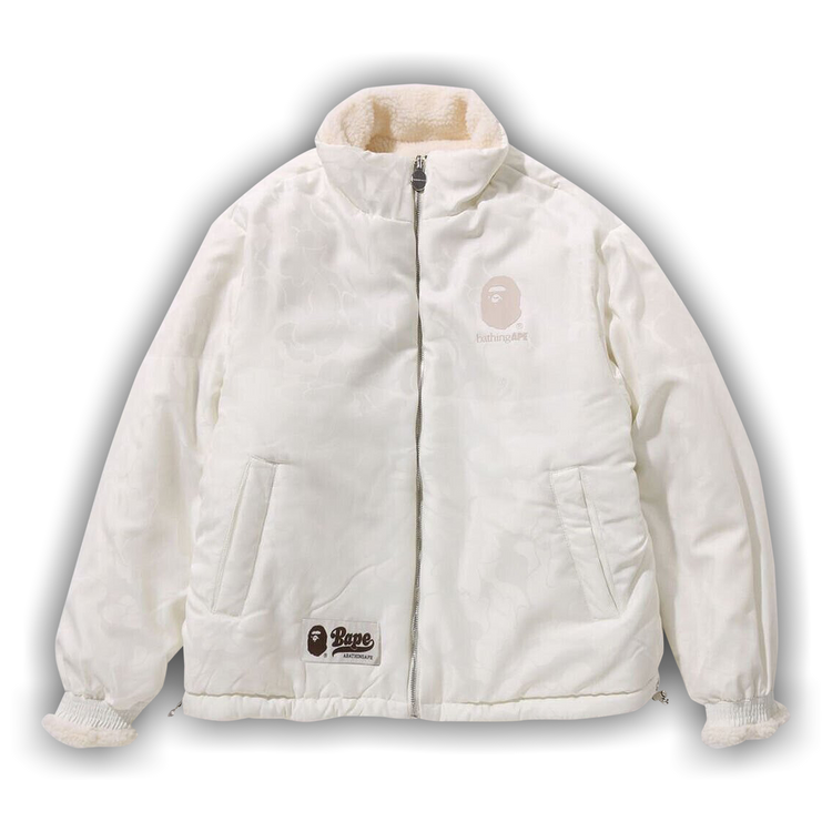 Buy BAPE Tonal Solid Camo Sherpa Reversible Jacket Ivory 1J80 140 069 IVORY GOAT