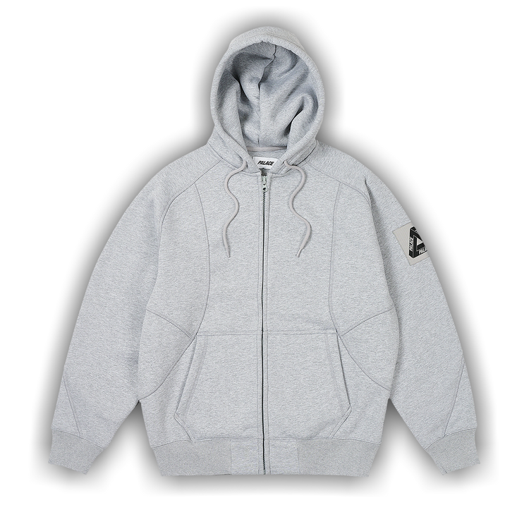 Buy Palace Bonded Sherpa Zip Hood 'Grey Marl' - P26CS016 | GOAT