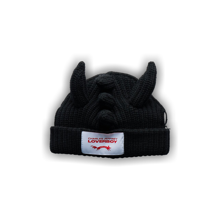 帽子 LOVERBOY CHUNKY DRAGON BEANIE Charles Jeffrey LOVERBOY Black Chunky Dragon Beanie Charles