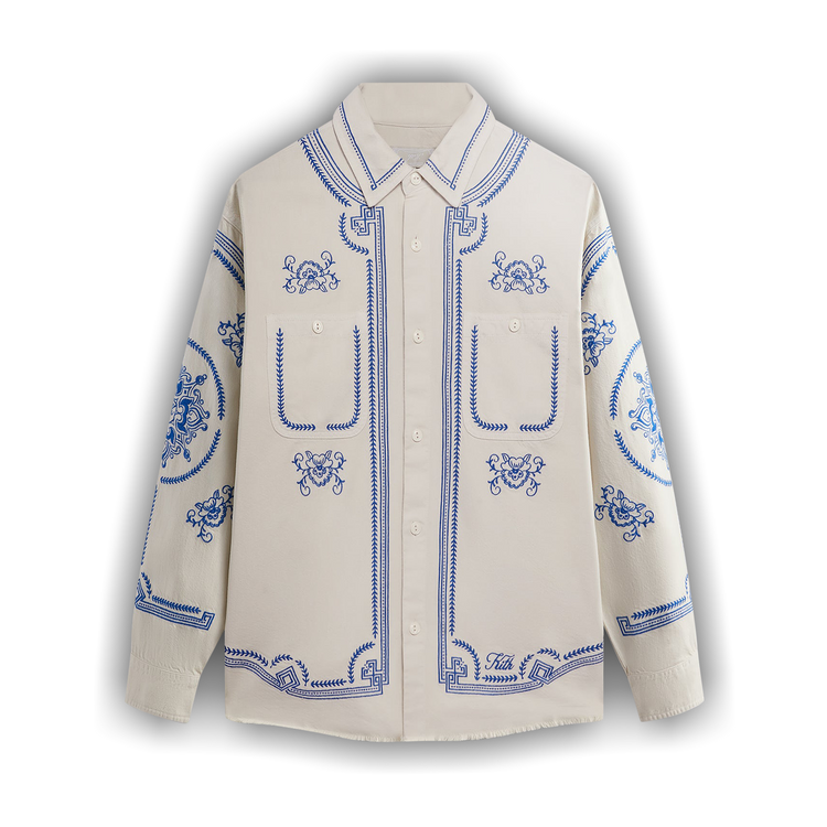 Buy Kith Raw Hem Denim Apollo Shirt 'Sandrift' - KHM031811