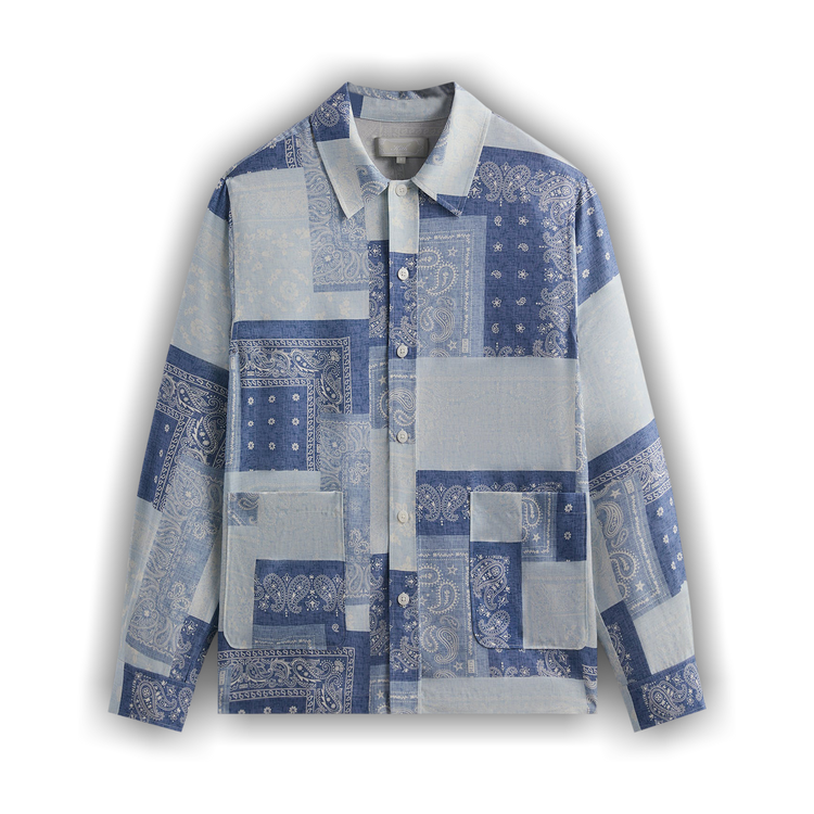 KithxSouth2West8xColumbia 国内買付Paisley Stripe Long Sleeve Buy Kith Washed Paisley Long-Sleeve Boxy Collared Overshirt