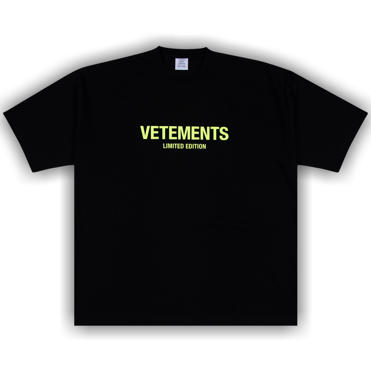 大人も着やすいシンプルファッション Vetements Buy Limited 'Black/Yellow T-Shirt Logo Edition トップス