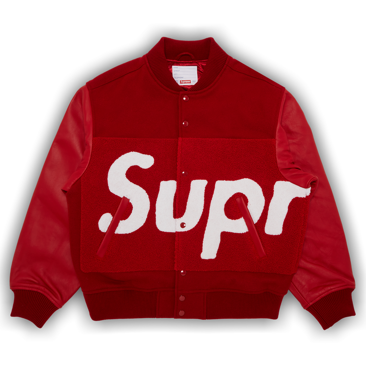 Buy Supreme Big Logo Chenille Varsity Jacket 'Red' - SS24J67 RED | GOAT