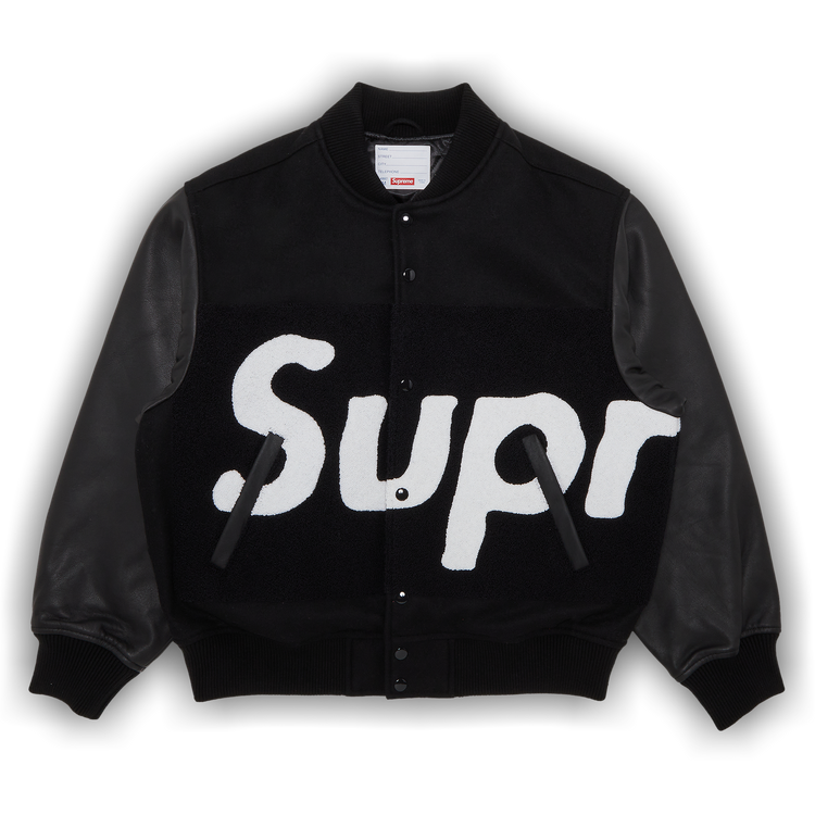 Buy Supreme Big Logo Chenille Varsity Jacket 'Black' - SS24J67 