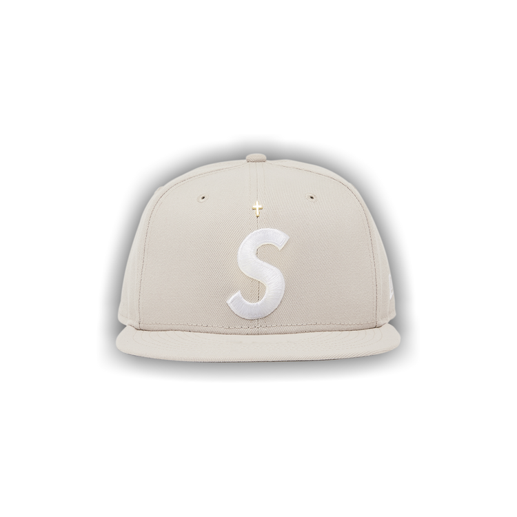 Supreme Gold Cross S Logo New Era Fitted Hat Stone - SS24 - US