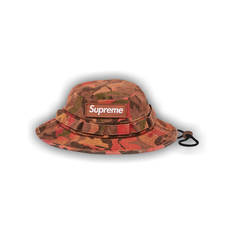 Size m/l Supreme Washed Canvas Boonie 'Orange Camo'