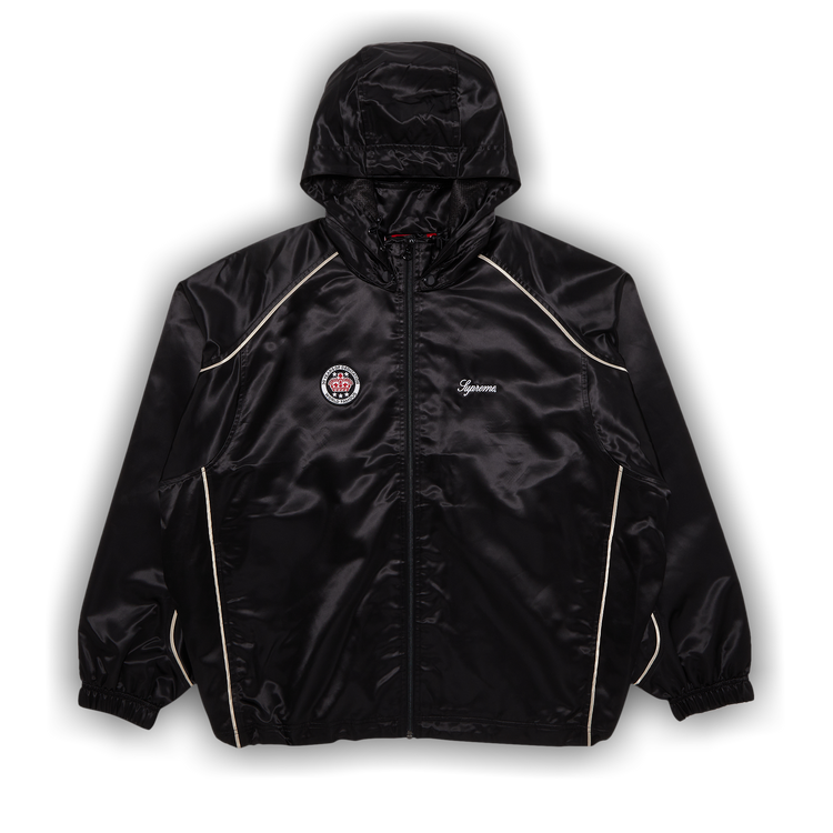 Buy Supreme Satin Hooded Track Jacket 'Black' - SS24J24 BLACK | GOAT