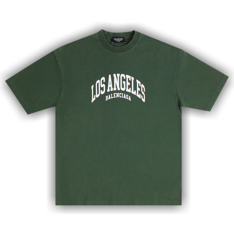 Buy Balenciaga Logo T-Shirt 'Dark Green/White' - 612966
