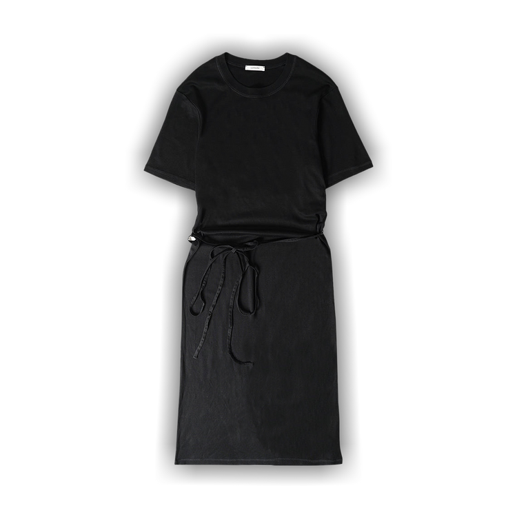 Buy Lemaire Belted Rib T-Shirt Dress 'Black' - DR1045 LJ1016