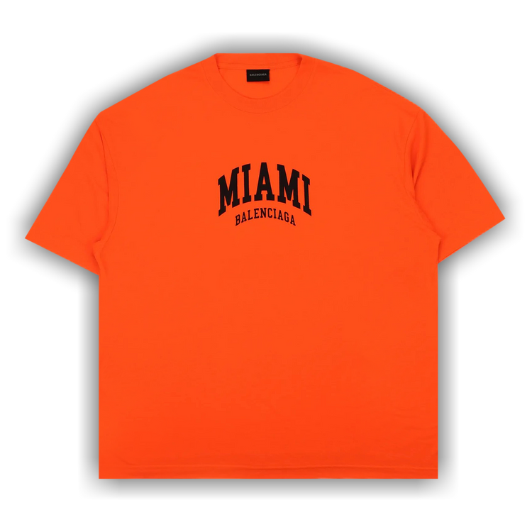Buy Balenciaga Miami Print T-Shirt 'Fluorescent Orange