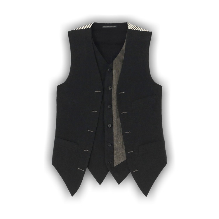 Buy Yohji Yamamoto Pour Homme Double Switching Vest 'Black' - HS Buy Yohji Yamamoto Pour Homme Double Switching Vest 'Black' - HS