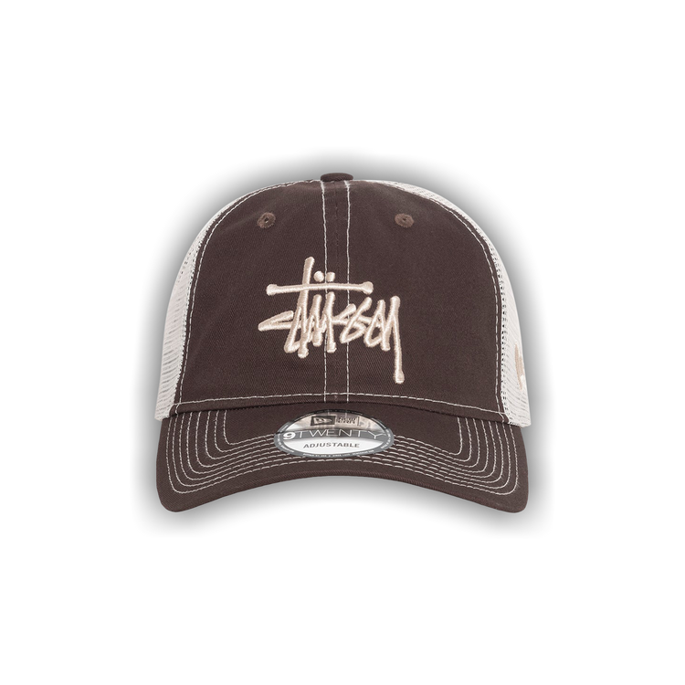 STUSSY - Stussy フォントロゴ メッシュキャップ ブラウンカラー