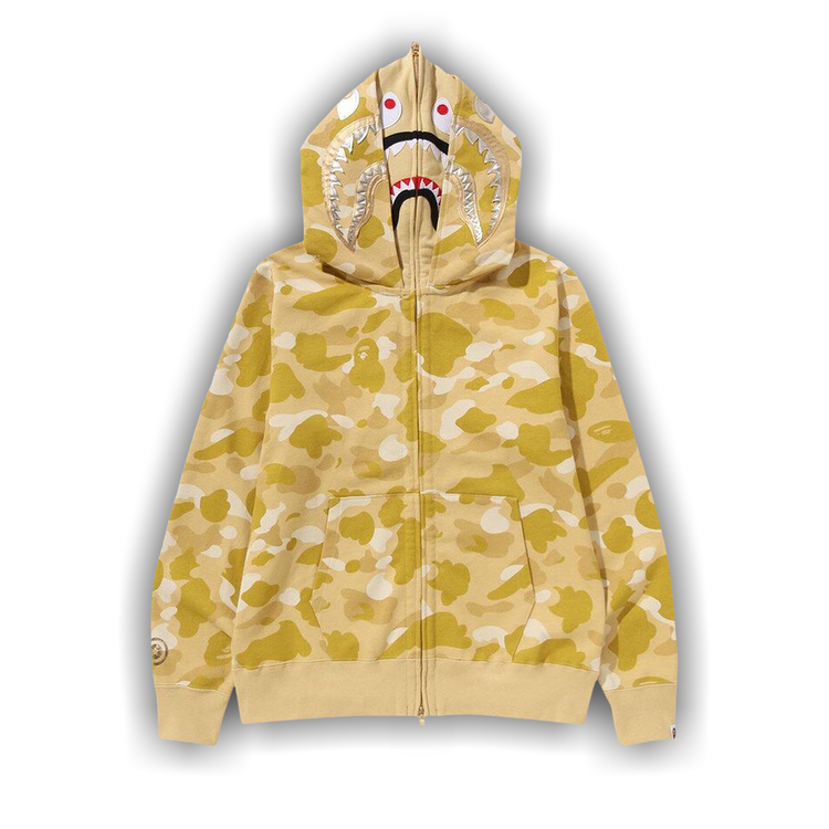Buy BAPE Color Camo Double Shark Full Zip Hoodie 'Yellow' - 1K30