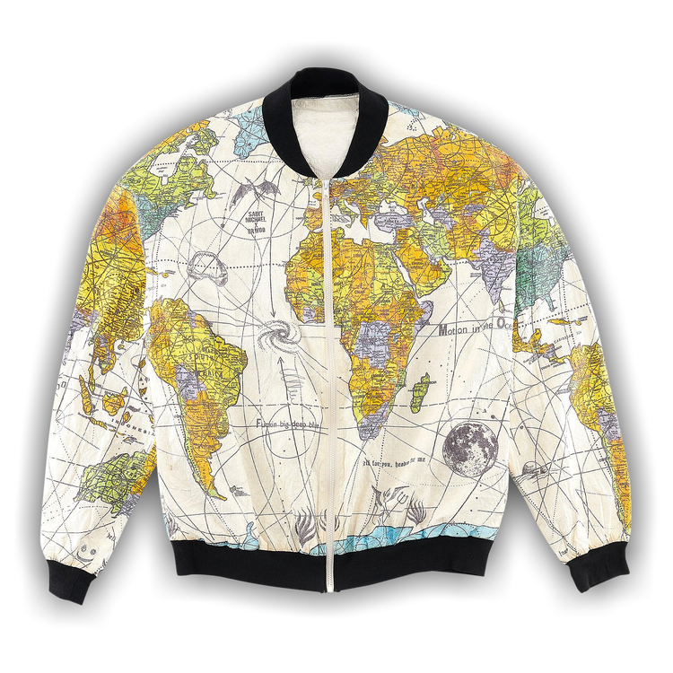 Buy SAINT Mxxxxxx Paper World Map Blouson 'White' - SM S23 0000