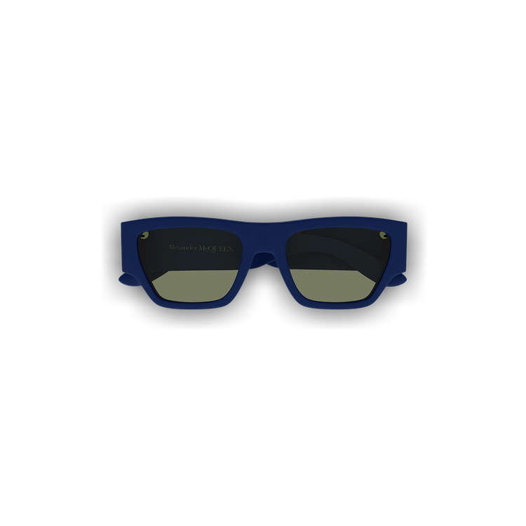 Buy Alexander McQueen Big Square Wide Frame Sunglasses 'Blue